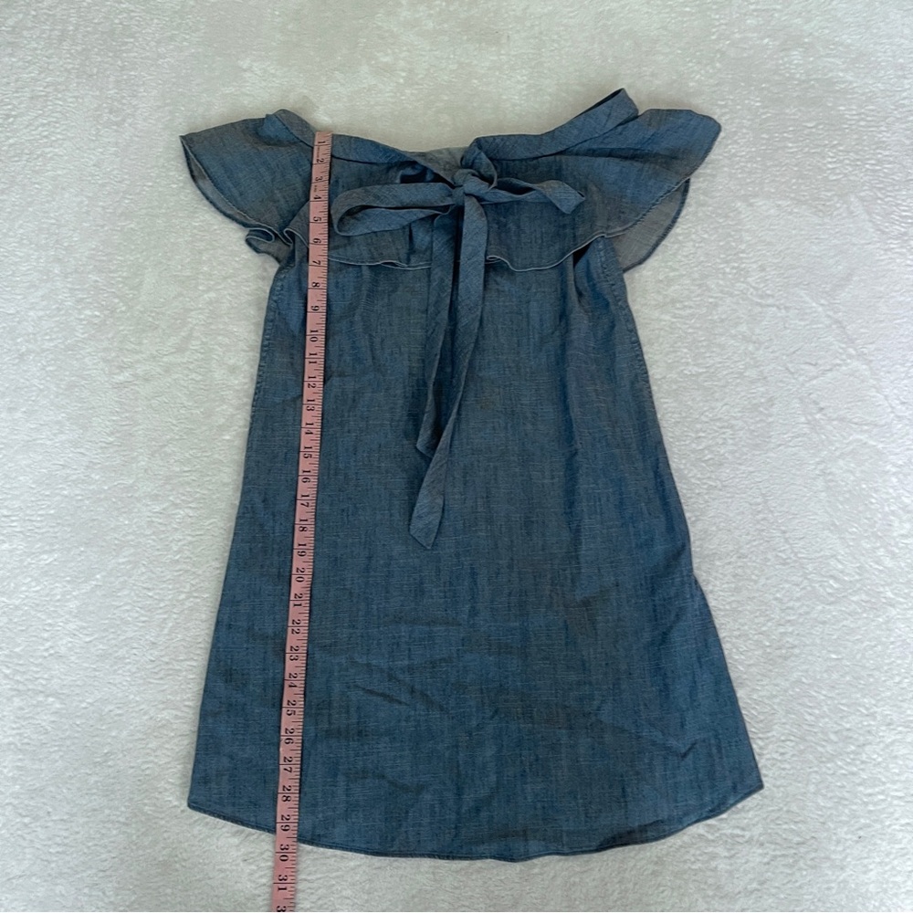 Alice + Oliva Alexia Off the Shoulder Ruffle Halter Mini Chambray Dress Small - Picture 7 of 15
